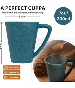 Komplet 2 skodelic za kavo iz borovega lesa 200 ml brez BPA Modra