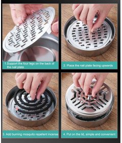 ZAYMDO Nosilec tuljave za komarje iz nerjavečega jekla Komplet 2 kosov srebrne barve