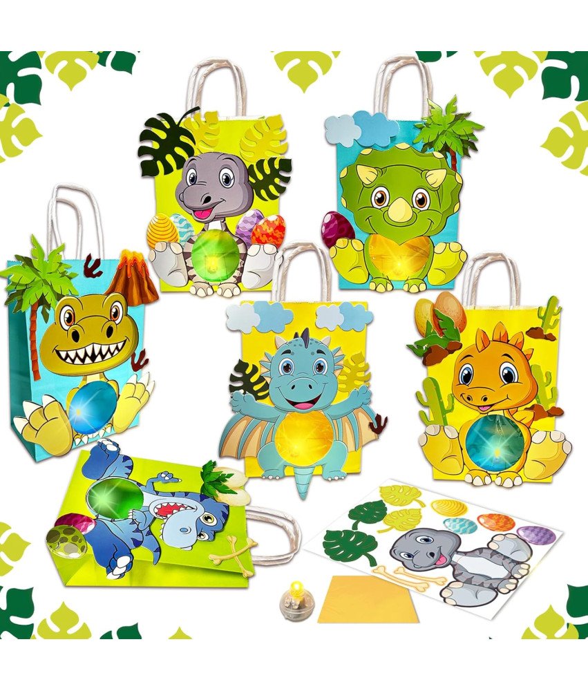 Zestaw do tworzenia własnych torebek z Motywem Dinozarów 6 Sztuk