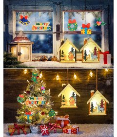 Leseni obešalniki za božično drevo za slikanje, komplet 12 kosov