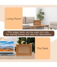 Retro lesena blagajna s 4 v 1 varčevalnimi tarčami