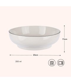 KITCHTIC Keramična skleda 250 ml bela 21 cm x 7 cm
