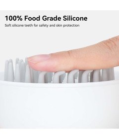 Silikonska krtača za mačke z gumbom za sprostitev Bela