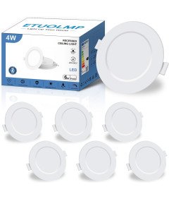 Komplet LED ploščatih reflektorjev 4W 380 lm 4000K IP44 bela 6 kosov