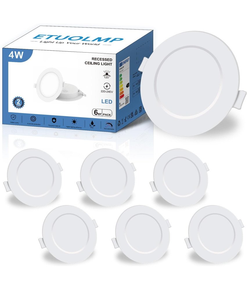Komplet LED ploščatih reflektorjev 4W 380 lm 4000K IP44 bela 6 kosov