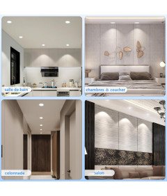 Komplet LED ploščatih reflektorjev 4W 380 lm 4000K IP44 bela 6 kosov