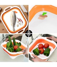 Gintan Zložljiva rezalna deska 3 v 1 z nožem Grey Multifunctional