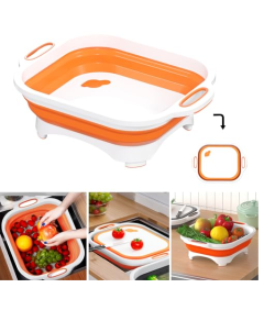 Gintan Zložljiva rezalna deska 3 v 1 z nožem Grey Multifunctional