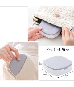 Mała Przenośna Szkatułka na Biżuterię z Lusterkiem Szara 10cm x 10cm
