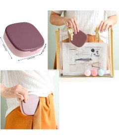 Mała Przenośna Szkatułka na Biżuterię z Lusterkiem Różowa 10cm x 10cm