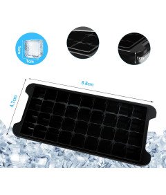 Silikonski kalupi za led 36 predalčkov 3 kosi s pokrovom Black