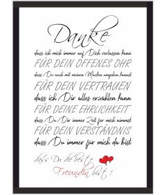 Druck-Geschenk Plakat za najboljšega prijatelja, 21 x 29,7 cm