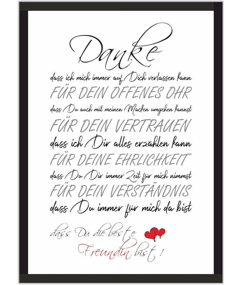 Druck-Geschenk Plakat za najboljšega prijatelja, 21 x 29,7 cm