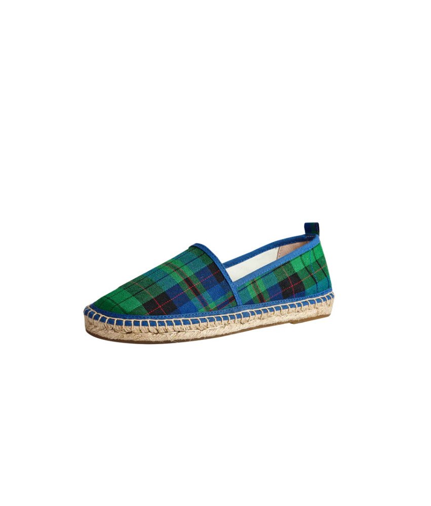 TALAMANTRA Damskie Espadryle Niebiesko-zielone w Kratkę Rozmiar 36