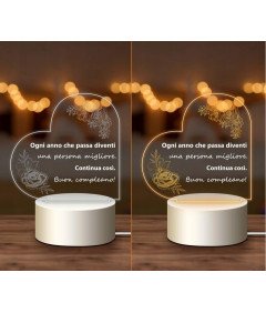 Lampka Nocna LED Prezent na Urodziny z Napisami po Włosku 11 x 19cm