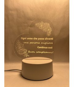 Lampka Nocna LED Prezent na Urodziny z Napisami po Włosku 11 x 19cm