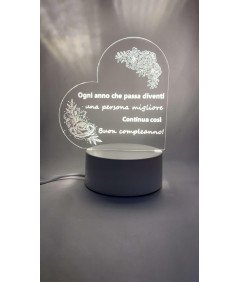 Lampka Nocna LED Prezent na Urodziny z Napisami po Włosku 11 x 19cm