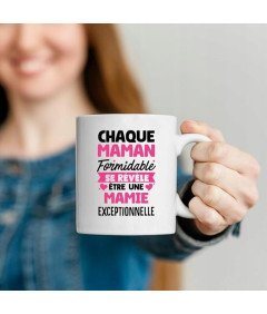 Kubek Ceramiczny dla Mamy z Napisem w Języku Francuskim Biały 200ml