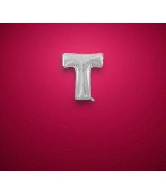 Balon Foliowy w Kształcie Litery T 40cm Srebrny na Różne Okazje