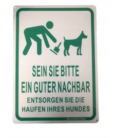 Opozorilni znak 25x35 cm v nemščini 2 kosa Aluminij