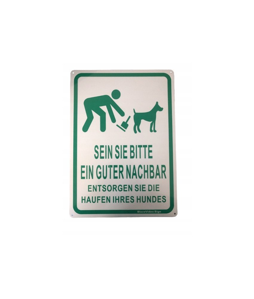 Opozorilni znak 25x35 cm v nemščini 2 kosa Aluminij