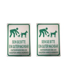Opozorilni znak 25x35 cm v nemščini 2 kosa Aluminij