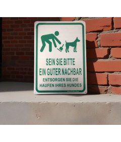 Opozorilni znak 25x35 cm v nemščini 2 kosa Aluminij