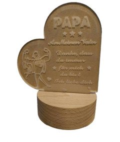 Lampka Nocna LED dla Taty na Prezent z Napisami po Niemiecku 11 x 19cm
