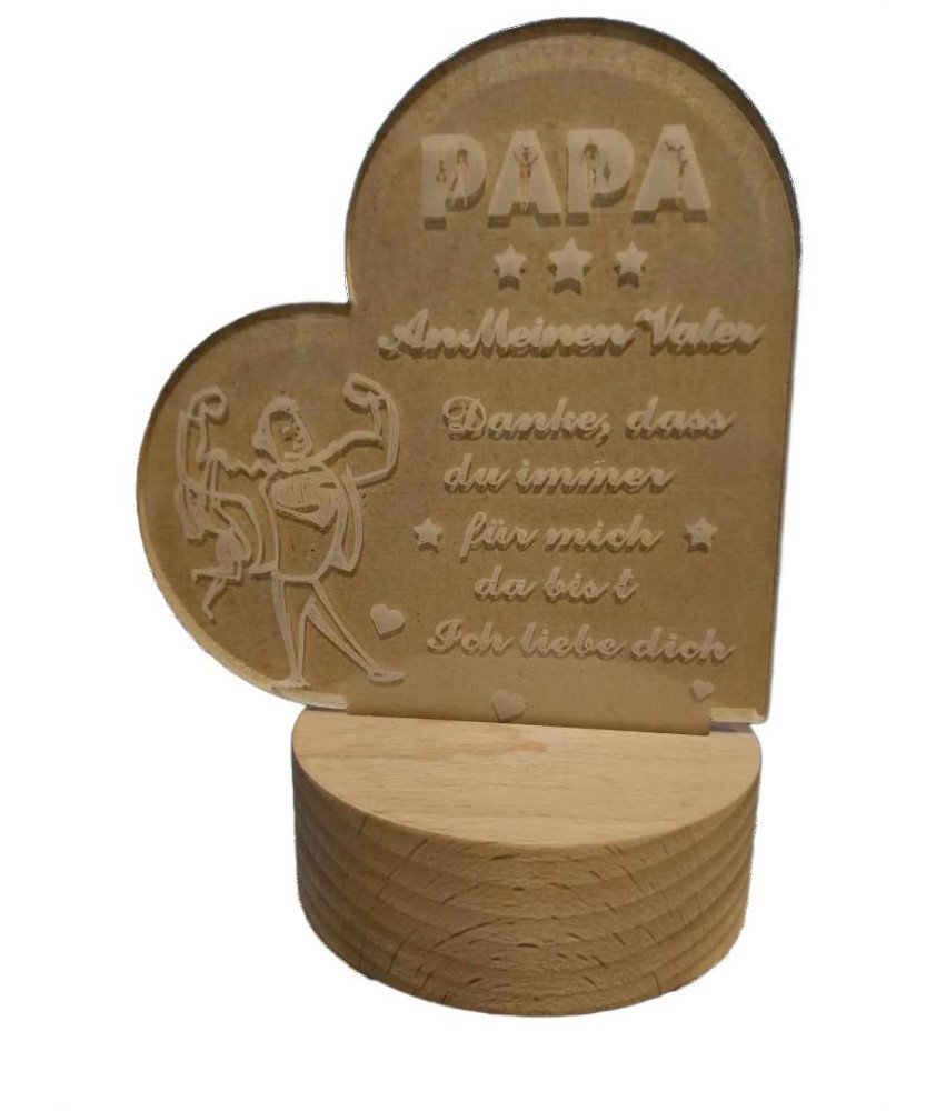 Lampka Nocna LED dla Taty na Prezent z Napisami po Niemiecku 11 x 19cm
