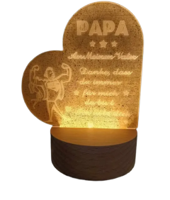 Lampka Nocna LED dla Taty na Prezent z Napisami po Niemiecku 11 x 19cm