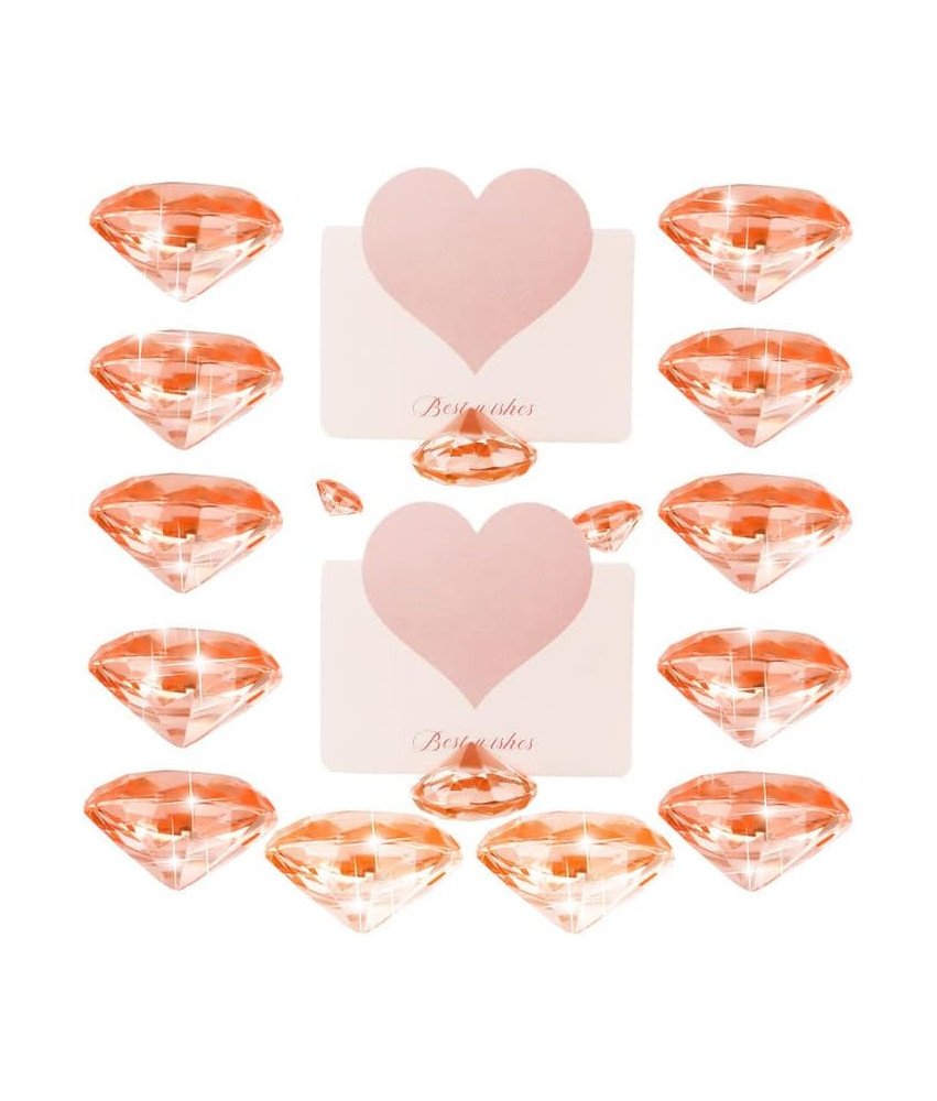 Stojak Uchwyt na Wizytówki Weselne Kartki Różowe Diamenty Zestaw 12 Sztuk