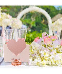 Stojak Uchwyt na Wizytówki Weselne Kartki Różowe Diamenty Zestaw 12 Sztuk