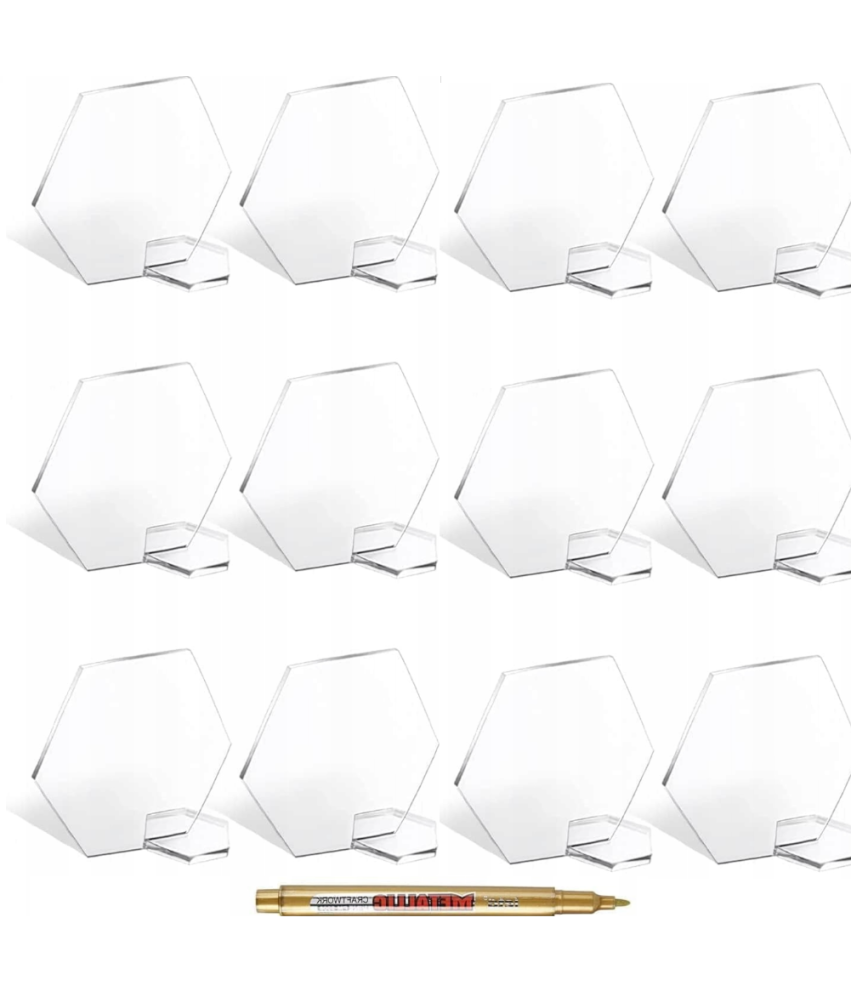 Tabliczki Akrylowe Dekoracja na Stół Weselny 25 Sztuk + Złoty Marker