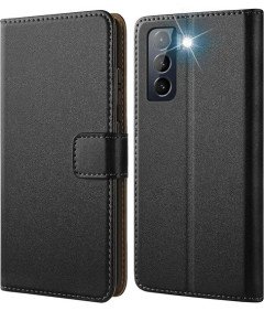 Etui Ochronne do Samsung Galaxy S21 Plus Klapka Skóra Portfel Czarne