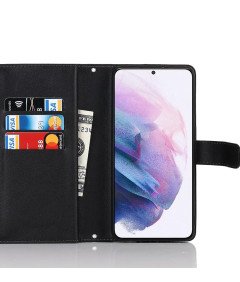 Etui Ochronne do Samsung Galaxy S21 Plus Klapka Skóra Portfel Czarne