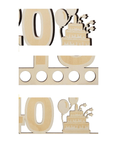 Drewniany Prezent na 50 Urodziny z Miejscem na Banknoty 30x16.5cm