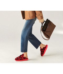 Puszyste Kapcie COFACE z Pianki Memory - Czerwono-Czarne, Rozmiar 36