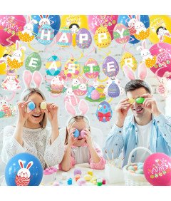 Balony Lateksowe Girlanda Papierowa Baner 3m Dekoracja na Wielkanoc 39szt
