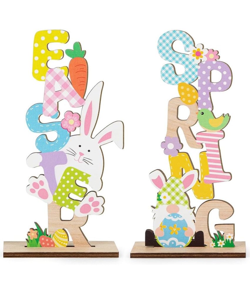 Velikonočne namizne dekorativne lesene plošče 18cm 2pcs