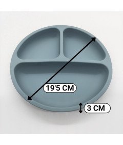 Talerzyk Silikonowy Obiadowy Dla Dzieci Z Przedziałkami Przyssawkami