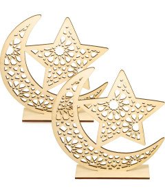 Lesena dekoracija za muslimanski praznik Ramadan Eid Mubarak 2pcs