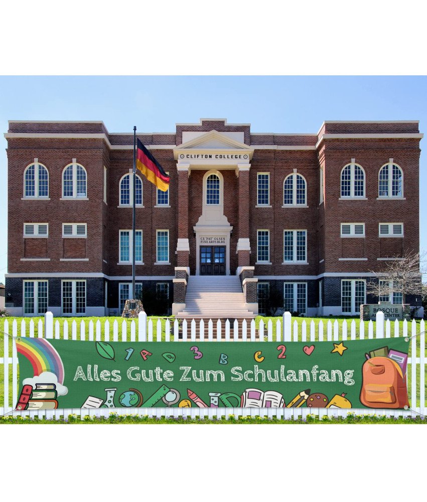 Transparent za začetek šole Alles Gute zum School zelen 40x210cm