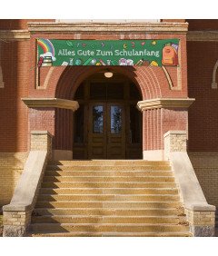 Transparent za začetek šole Alles Gute zum School zelen 40x210cm