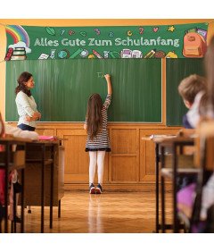 Transparent za začetek šole Alles Gute zum School zelen 40x210cm