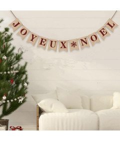Baner Wesołych Świąt Vintage Styl Dekoracja Świąteczna po Francusku 2M