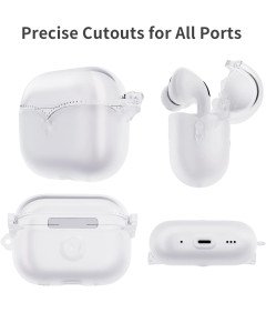 Ohišje Ohišje za AirPods Pro 2 TPU z obeskom za ključe Transparent