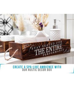 Taca Łazienkowa w Rustykalnym Brązie Drewniana z Dwustronnymi Powiedzeniami