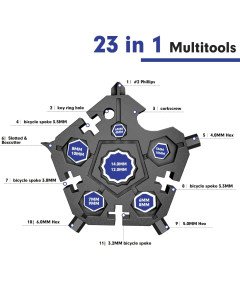 Multitool Travel Multitool 23v1 Black Outdoor