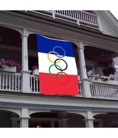 Olimpijska zastava v barvah Francije Olimpijska zastava 2024 90 x 150 cm