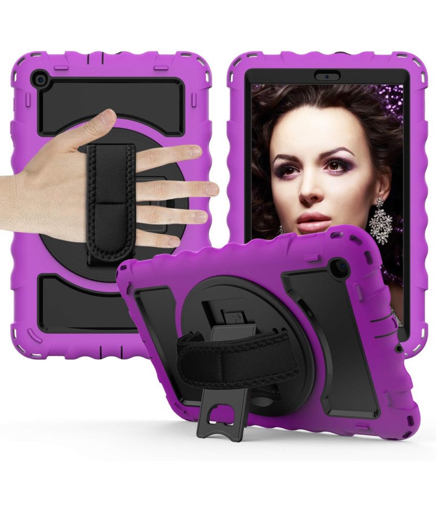 Etui do Samsung Galaxy Tab A 8.0” Podstawka i Pasek na Ramię Fioletowe